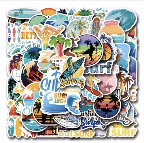 55x surfing sticker - 55x, set